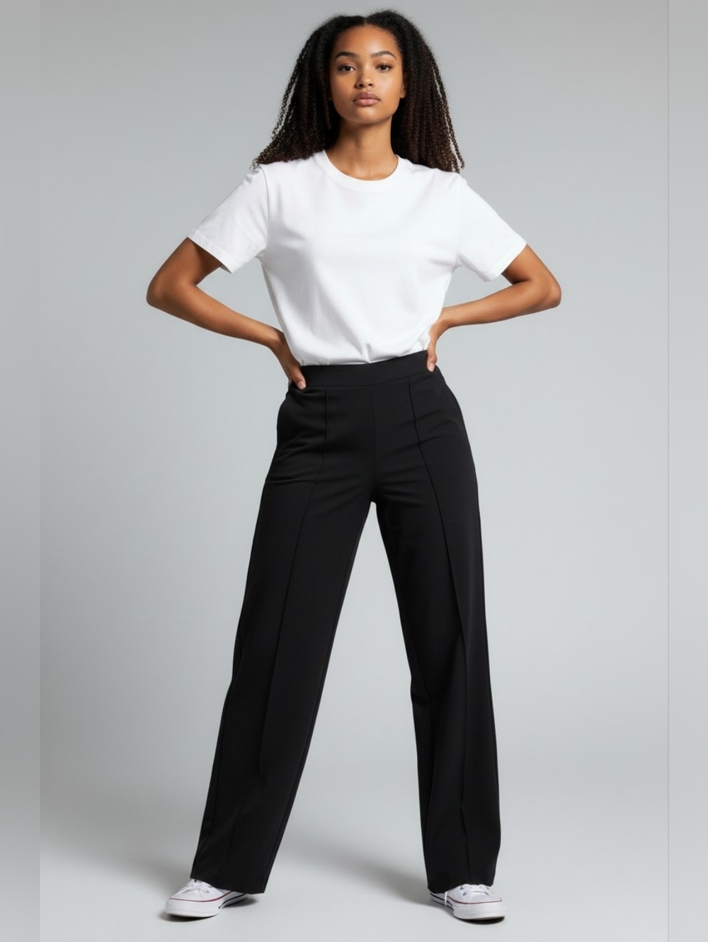 Athleta Black Wide-Leg Athletic Lightweight Pants